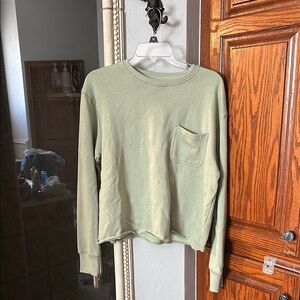 Green Long Sleeve Pocket Sweatshirt